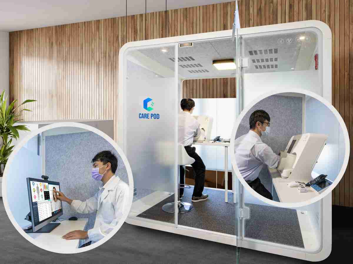 达擎于医疗科技展中展出＂远距诊疗舱＂，，以因应医疗数字化及社会高龄化趋势下、、复诊及慢性病患等族群对于远距看诊需求逐渐升高所推出的创新整合方案。。多功能合一、、、、高隐私性的远距诊疗舱可根据病患端与医师端的不同需求，，提供弹性化及客制化功能，，节省医生和病患的精力及时间